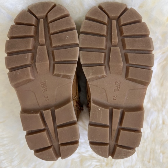 Zara Brown Hiking Combat Dress Boots Toddler 7c - Picture 6 of 6